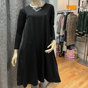 NWT XS Noen Black Cotton Ruffle Back Dress